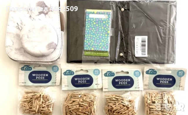 Комплект Фотоалбум Калъф за Fuji Instax Mini 9 + 240 Щипки за Снимки, снимка 2 - Чанти, стативи, аксесоари - 52368287