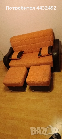 2 разтегателни дивана с място за багаж 2 табуретки и 4 възглавнички, снимка 4 - Други - 52516970