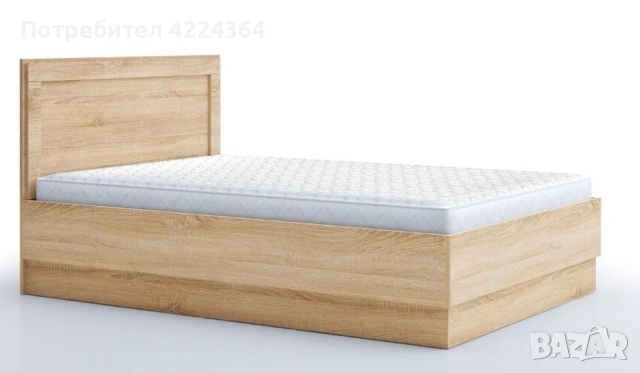 единично легло с матрак, 2 броя 