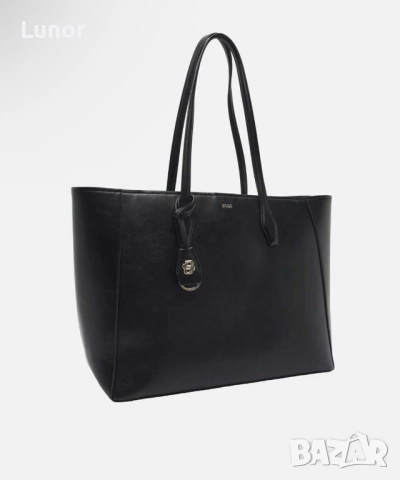 Оригинална черна Чанта BOSS Numah Leather shopper
