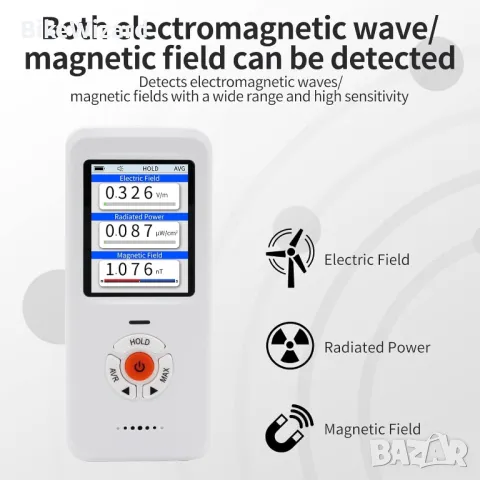 CHNADKS EMF Meter, 3-в-1 цифров/графичен детектор на електромагнитно поле за EF/RF/MF НОВ, снимка 2 - Друга електроника - 47025458