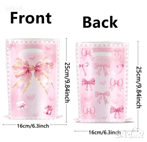 10 бр Торбички Розова Панделка за сладки подарък рожден ден парти, снимка 3 - Други - 50969275