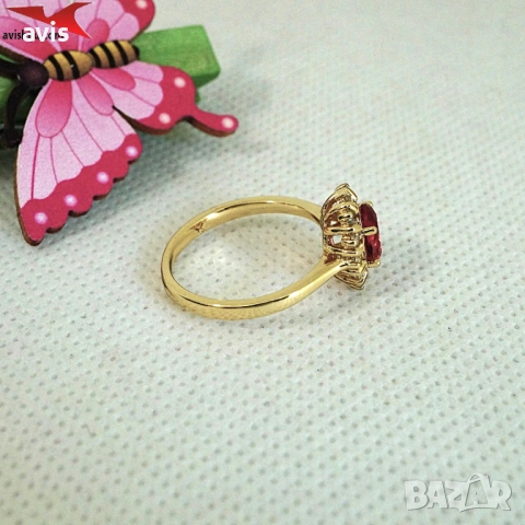 Пръстен с 14К златно покритие 224872, снимка 3 - Пръстени - 54193258