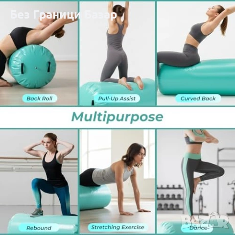 Нов Гимнастически въздушен ролер барел за йога баланс и тренировки с помпа, снимка 3 - Йога - 54043398