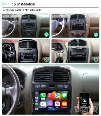 Мултимедия, Двоен дин, за Hyundai Santa fe, Санта Фе, Андроид, Santafe 1, навигация, плеър с Android, снимка 4 - Аксесоари и консумативи - 51422844