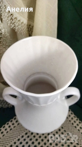 Бяла голяма ваза амфора , снимка 2 - Декорация за дома - 52942205