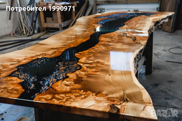 Маса от уникален дървен материал и смола ръчка изработка по поръчка, снимка 8 - Маси - 53729126