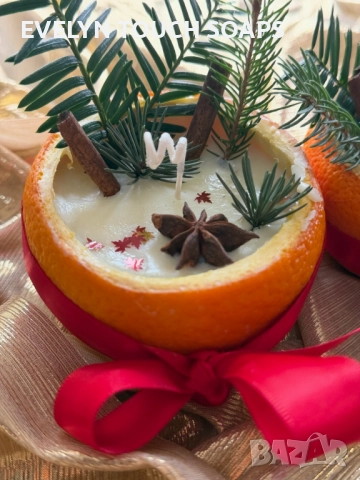 🍊 Коледна масажна свещ „Зимна портокалова магия“
