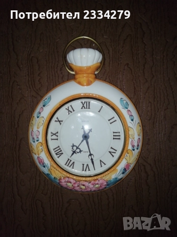 Стар бутиков часовник, авторска ръчно рисувана керамика, снимка 3 - Стенни часовници - 52883777