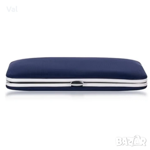 Комплект за маникюр от 10 части в елегантен син калъф с матово покритие, снимка 4 - Други - 53892546