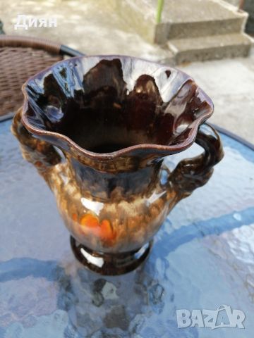 Немска керамична ваза глазирана , снимка 3 - Вази - 45357893