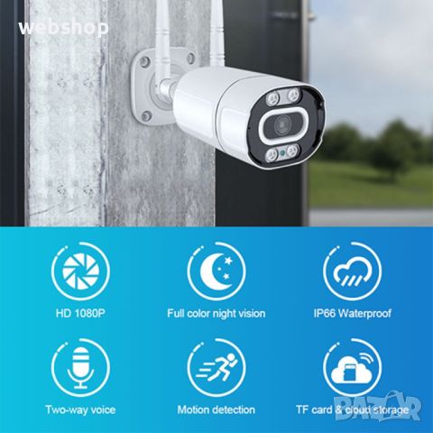 Нов Модел Външна WiFi Камера с метален корпус и нощно виждане до 40 метра , 3MPX , снимка 3 - IP камери - 46174818