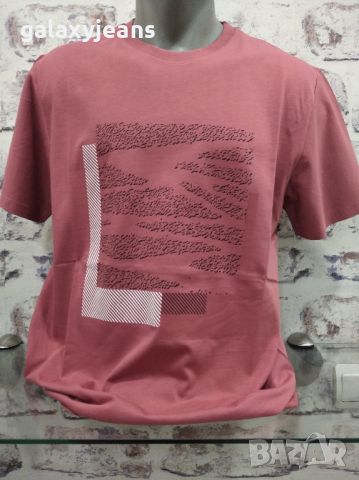 Saviola- тениска цвят корал, с щампа, фин памук 100%