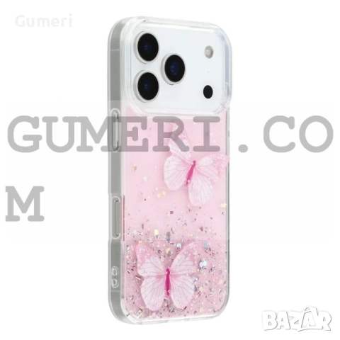 Apple iPhone 17 Pro Силиконов Гръб с Пеперуди