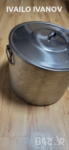 Казан 40литра нов на Хром Силистра дебела неръждавеика 2мм алпака , снимка 3 - Съдове за готвене - 53278535