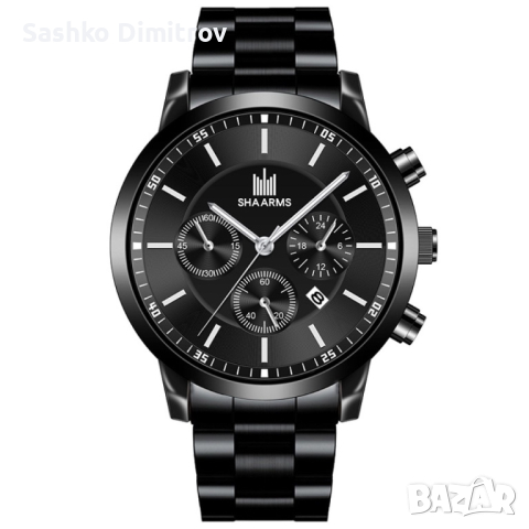 Мъжки елегантен водоустойчив часовник BASID с гривна, снимка 2 - Мъжки - 45004651
