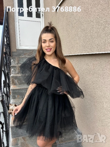 Красива рокля с тюл, снимка 3 - Рокли - 53988245