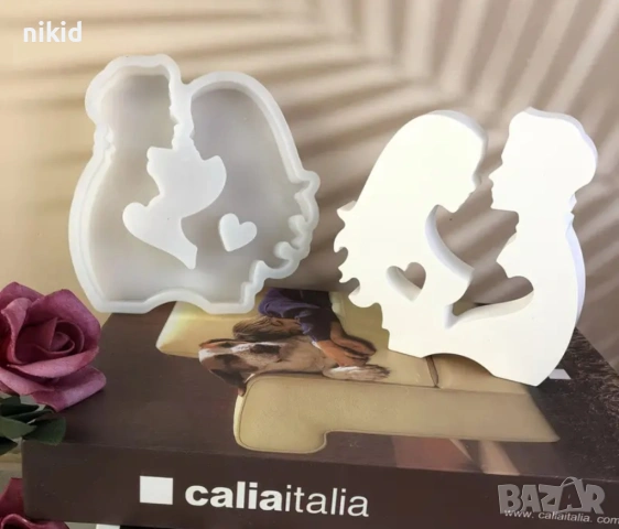 Мъж Жена двойка в профил силиконов молд форма фондан свещ смола шоколад 