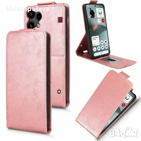 Вертикален Кожен Флип Калъф за Nothing Phone (3a) Lite 5G - Магнитен клип, Стойка, Слот за Карта, Вк, снимка 3 - Калъфи, кейсове - 53416908