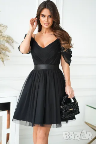 Официална рокля с тюл , снимка 2 - Рокли - 49844528