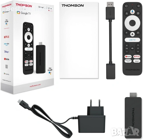 THOMSON Streaming Stick 140, Google TV, 4K UHD, Гласово управление, Google Cast, снимка 8 - Друга електроника - 53756057