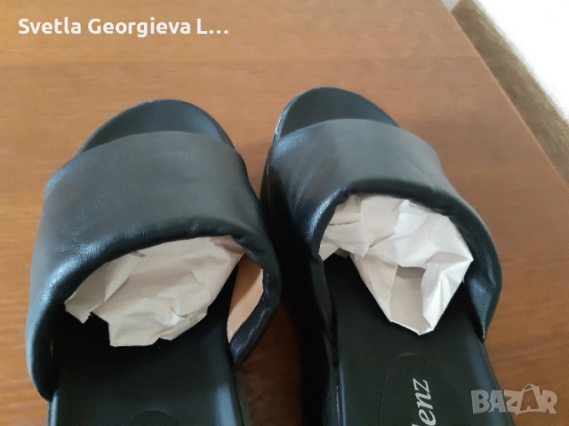 Дамски черна платформа, снимка 3 - Чехли - 53170762