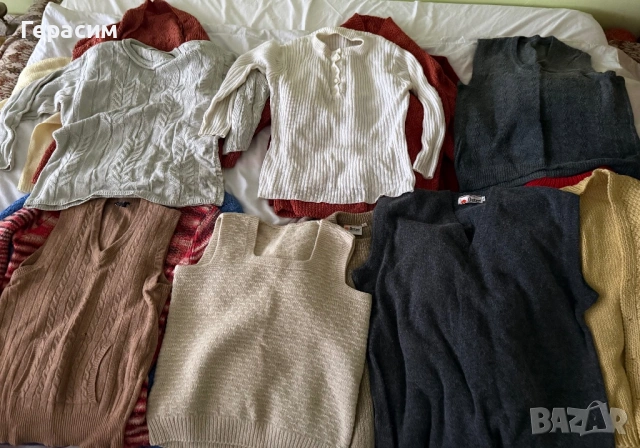 Плетени вълнени блузи елеци и пуловери с дълъг ръкав и без ръкави, снимка 2 - Пуловери - 50620843