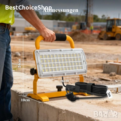 LED работна лампа 6500LM IP67 85-277V щепсел и ключ – 5000K, снимка 2 - Други инструменти - 53927125