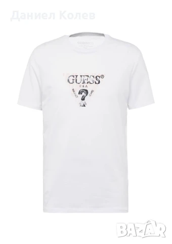 Оригинална Мъжка Бяла Тениска Guess