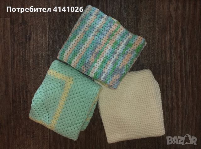 Ръчно плетени бебешки одеяла / пелени / различни модели, снимка 5 - Спално бельо и завивки - 46464948