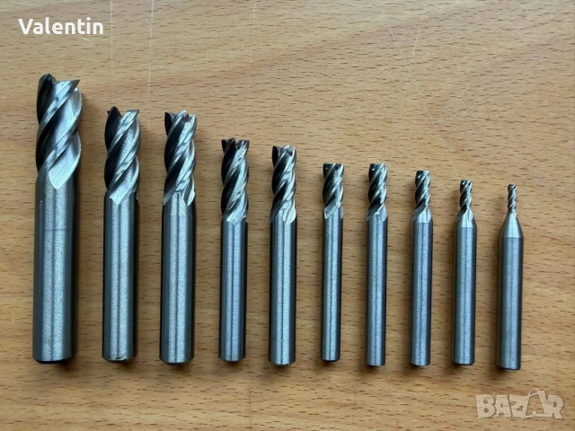 Комплект нови HSS фрезери 10 броя