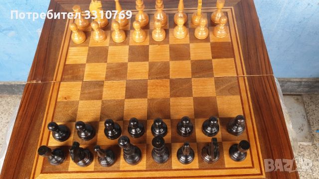 Дървена кутия за шах и табла., снимка 1 - Други спортове - 45368250