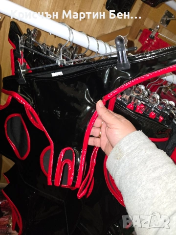 Боди ВИСОКО Блясък черно червен латексов плюш/с.м.л.хл.до 5хл, снимка 12 - Бельо - 48726496