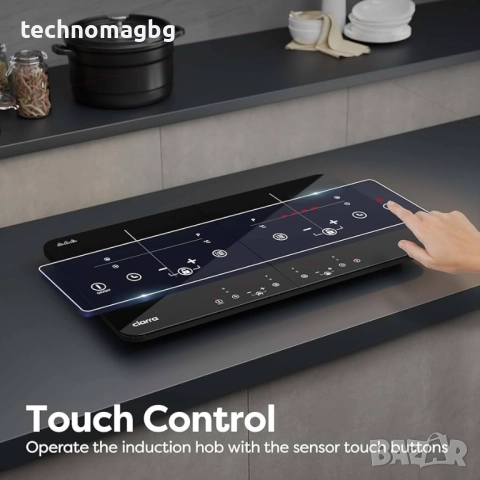 Преносим двузонов индукционен котлон CIARRA CUTIH2 , 2800W, снимка 2 - Котлони - 52184429