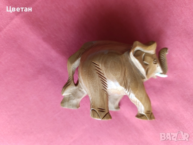 късметлийска фигурка слонче дърворезба, снимка 3 - Статуетки - 52691877