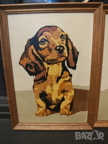 Лот картини ръсувани върху дърво с дървена рамка , снимка 3 - Картини - 50487883