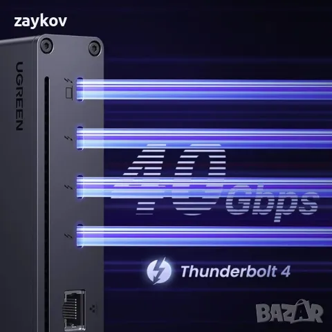 UGREEN Revodok Max 208 Thunderbolt 4 Dock, 8-в-1, единичен 8K или двоен 4K@60Hz дисплей, снимка 7 - Друга електроника - 48944716