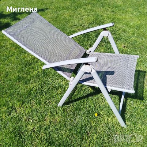 Сгъваем алуминиев стол шезлонг, снимка 1 - Къмпинг мебели - 45681235