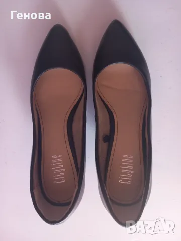 Дамски черни елегантни обувки с малък ток, снимка 2 - Дамски обувки на ток - 50397429