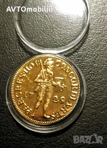 Позлатена монета 1 Дукат 1729 г, снимка 4 - Нумизматика и бонистика - 52665042