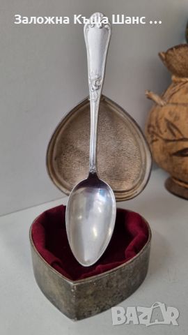 Сребърна лъжичка от 19 век 800 проба , снимка 1 - Антикварни и старинни предмети - 45893715