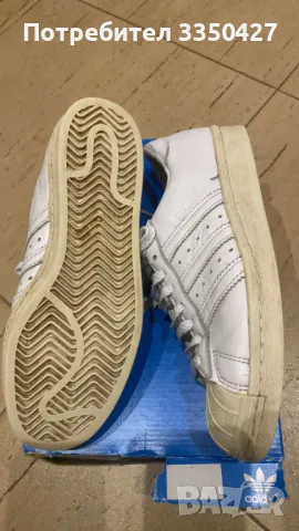 Продавам дамски бели маратонки Adidas Superstar № 37,5 само за 25 лв, снимка 3 - Маратонки - 47561283