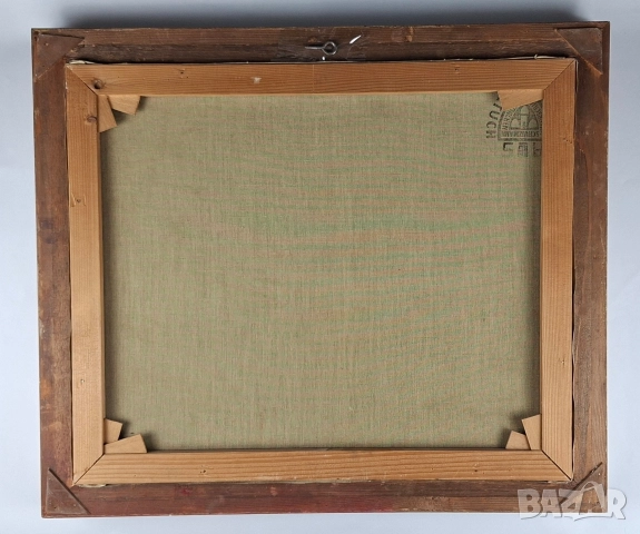 Стара картина на пейзаж с овце край малко езеро, снимка 7 - Картини - 52672648