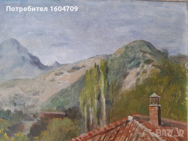 Стара картина 1944г Николай Евров, снимка 9 - Картини - 52068336