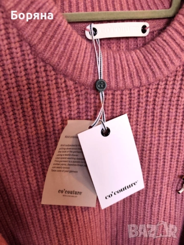 Co’ Couture – тъмно розов пуловер нов с етикет и брошка, снимка 6 - Блузи с дълъг ръкав и пуловери - 53501575