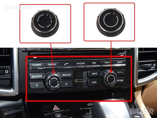 Копче за регулиране на звука на мултимедия Porsche 981 Boxster & Cayman (2012-2016), снимка 3 - Части - 45511401
