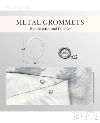 Завеса за баня 180х180см, снимка 3 - Пердета и завеси - 53986822