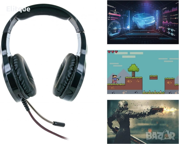 Геймърски слушалки с микрофон Schwaiger GH50, снимка 5 - Друга електроника - 52713973