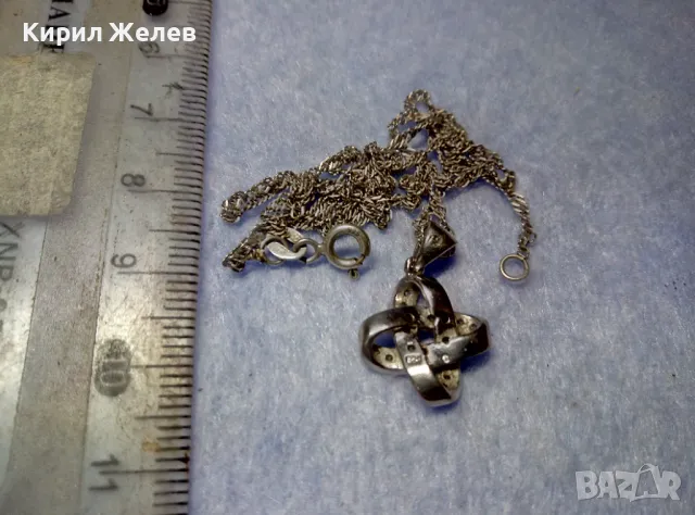 АЖУРЕН СКЪПОЦЕНЕН СРЕБЪРЕН ПЕНДАНТ РОДИРАНО СРЕБРО 925 с ЦИРКОНИ и СРЕБЪРНО 925 ЛАНЧЕ 34816, снимка 6 - Колиета, медальони, синджири - 50335106