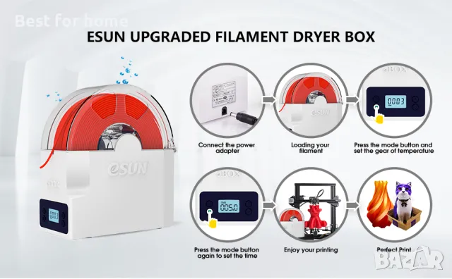eBOX Lite - смарт кутия за сушене на пълнители/ филаменти за 3D принтери, снимка 3 - Друга електроника - 47468052